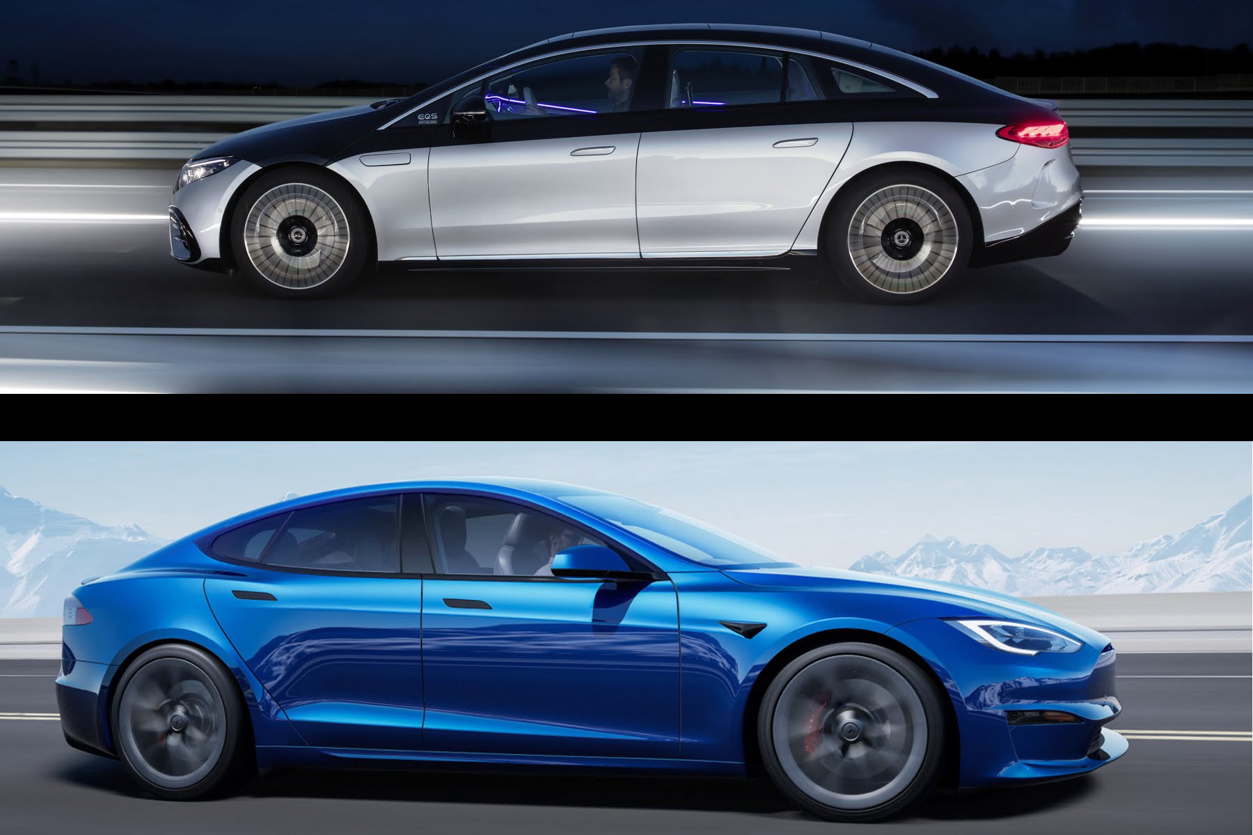 Mercedes EQS (2021) contre Tesla Model S restylée : le sommet du luxe électrique ?