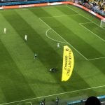 Un parachutiste de Greenpeace se crashe sur le terrain lors du match France - Allemagne