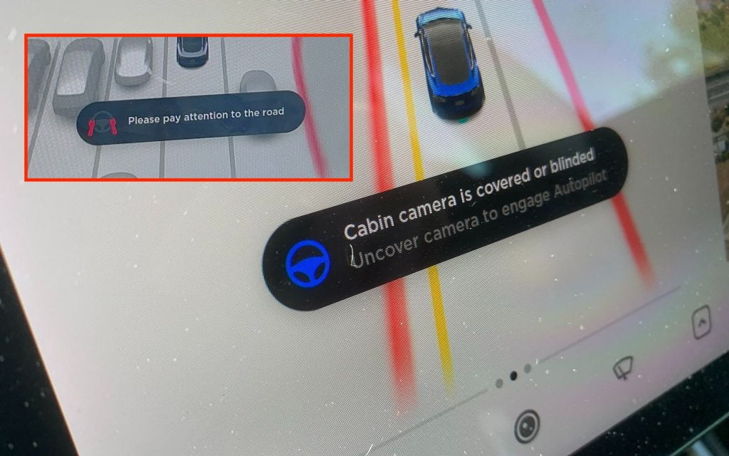 Le système de surveillance du conducteur basé sur une caméra de Tesla existe ;  prétendre que cela ne rend pas les routes moins sûres