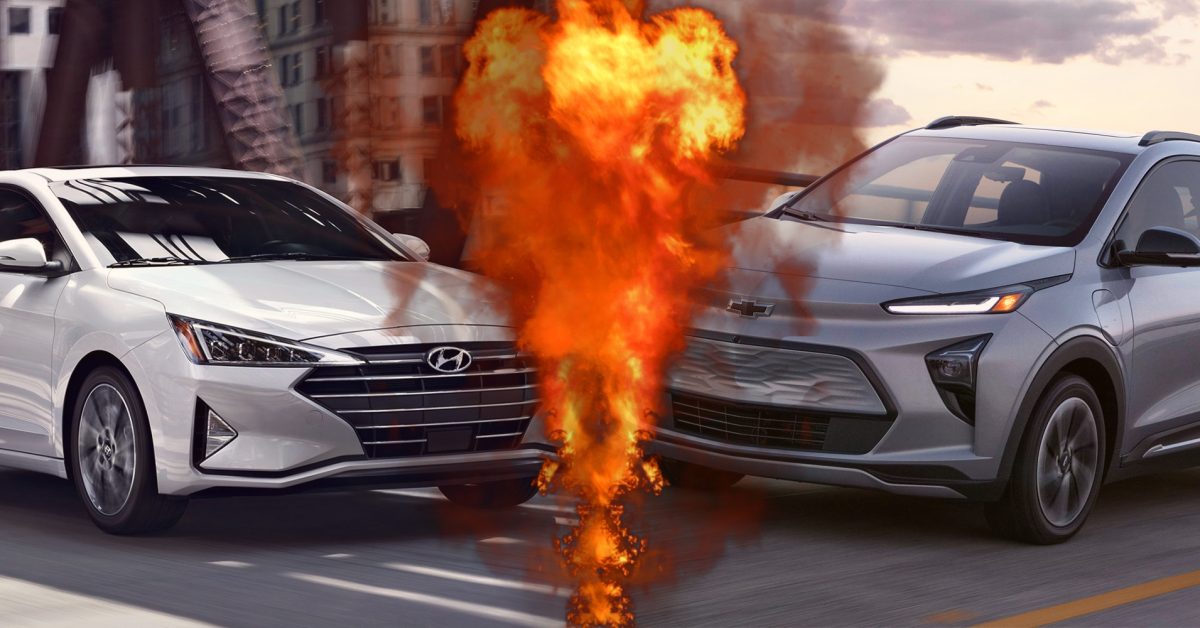 Les données gouvernementales montrent que les véhicules à essence sont jusqu'à 100 fois plus sujets aux incendies que les véhicules électriques
