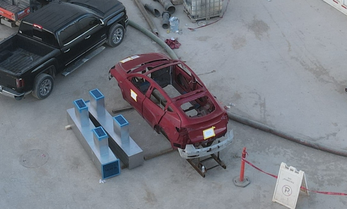 Un autre corps de Tesla Model Y avec un espace apparent pour la batterie structurelle aperçu à Giga Texas