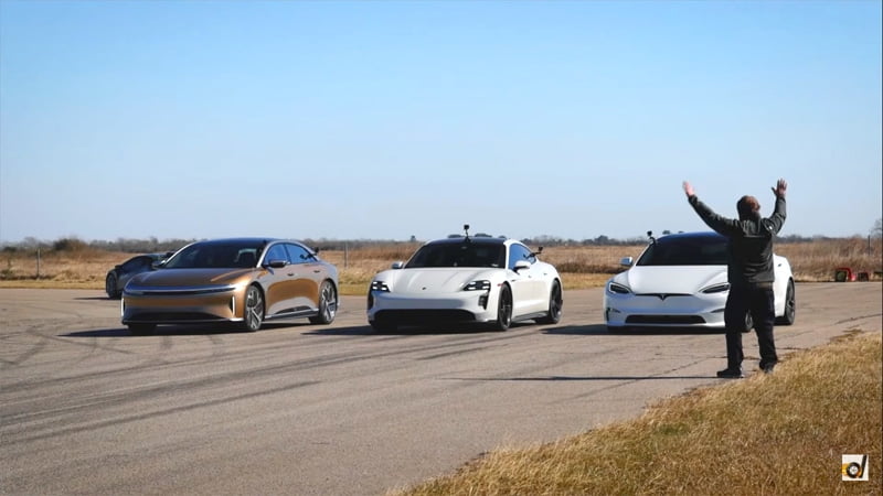 Qui gagne en drag race ?  Tesla Plaid, Porsche Taycan ou Lucid Air : vidéo