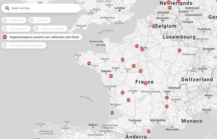 réseau de stations de superchargeurs Tesla ouvre à toutes les marques