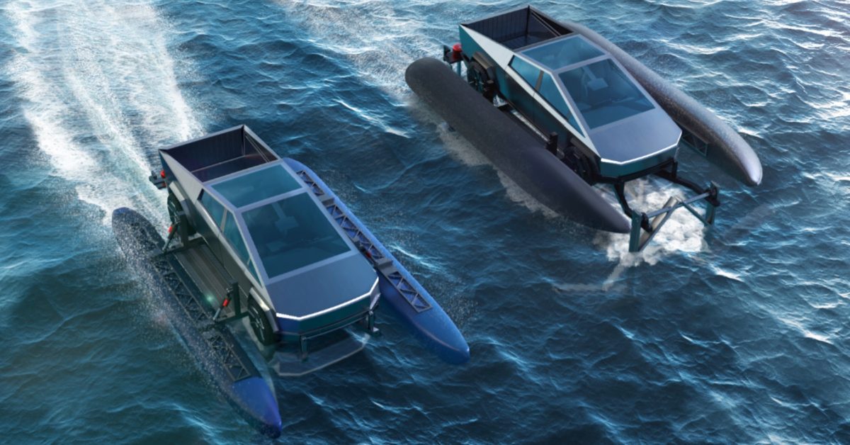 Le nouvel accessoire Tesla Cybertruck veut transformer la camionnette électrique en bateau