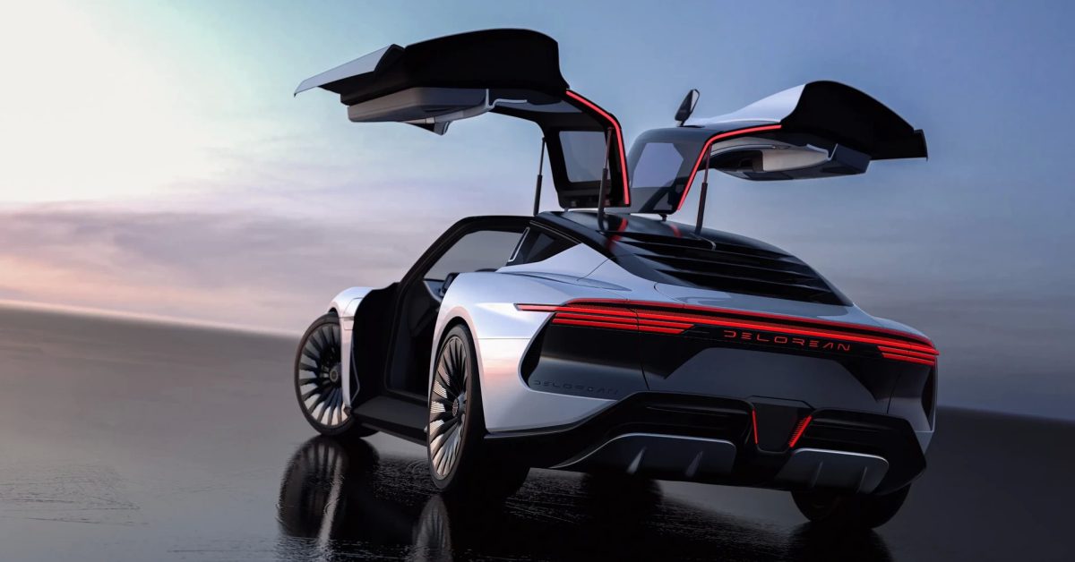 L'Alpha5 EV de DeLorean est un coupé sport à ailettes qui passe de 0 à 88 mph en 4,35 secondes.