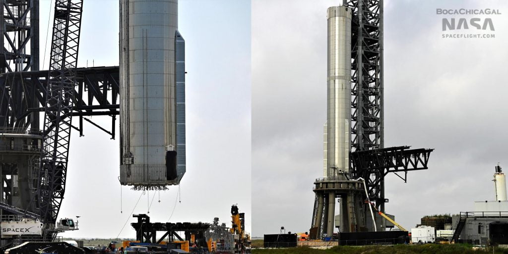 Le booster Super Heavy de SpaceX retourne à la rampe de lancement après d'importantes réparations