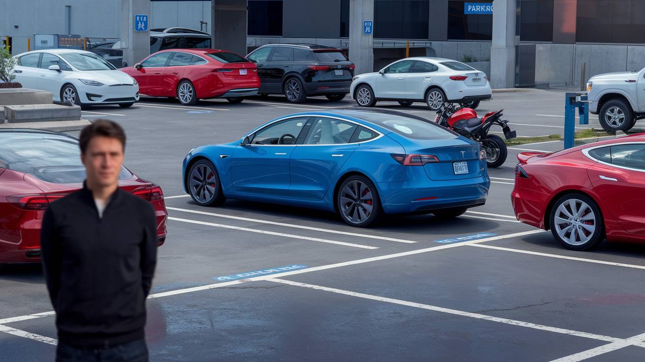 Cette Tesla navigue seule avec une précision incroyable dans un parking compliqué grâce à la dernière version de l’Autopilot