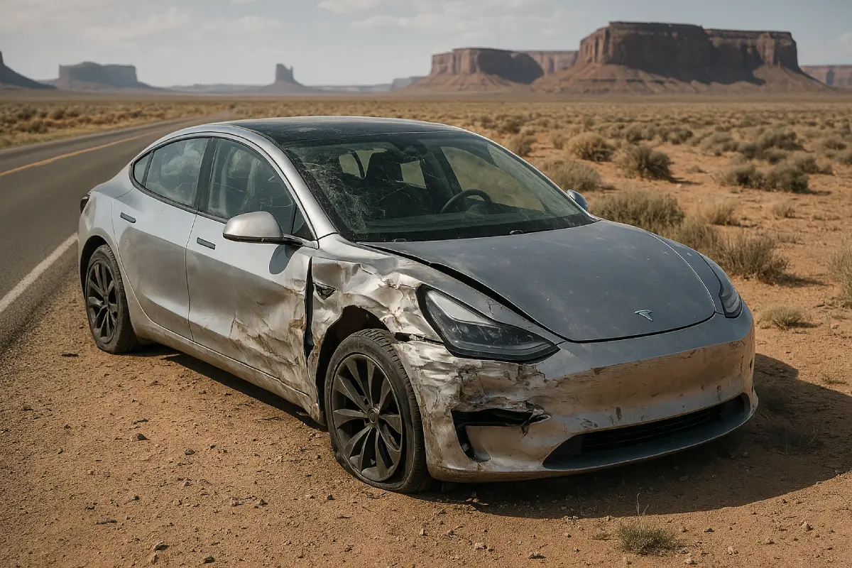 Tesla Model 3 épave